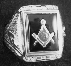 Gothic Sterling Silver Masonic Rings,Solid Back #9G
